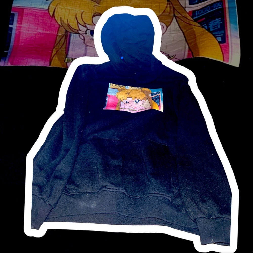 Barely Used Sailor Moon Hoodie “Boys are the Enemy” for Anime Lovers